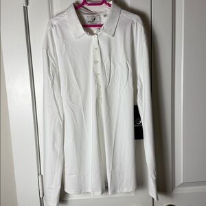 FORAYGOLF White Core Long Sleeve Polo Top